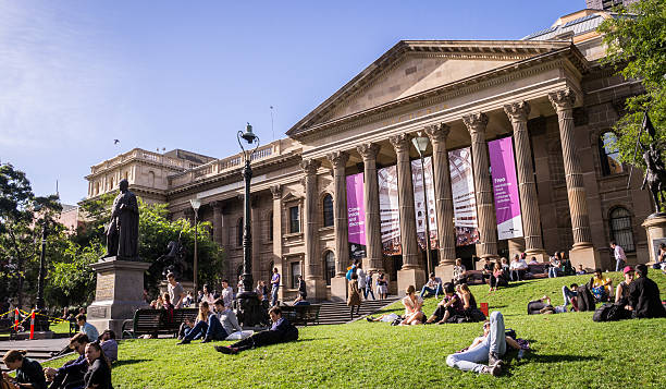 Victoria State Library in Melboure stock photo