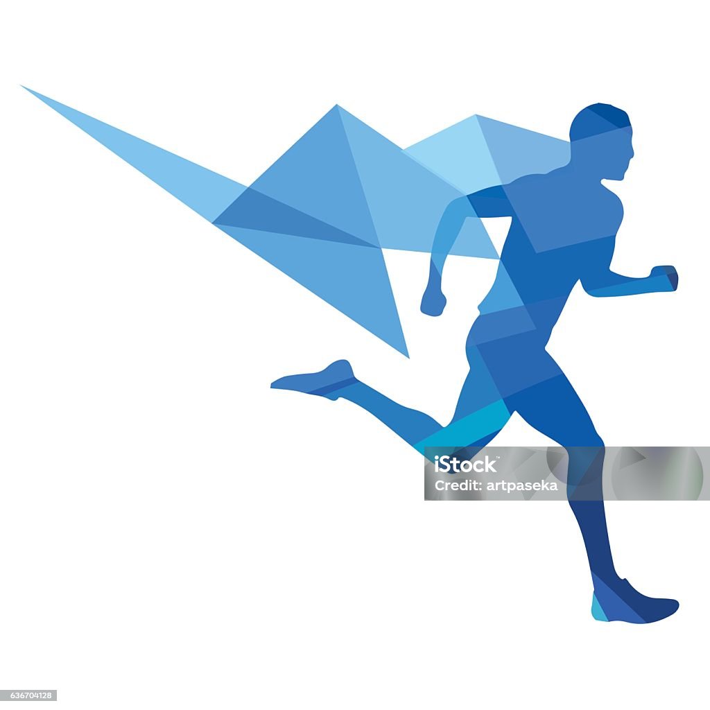 Stylized Runner Geometric Pattern Stock Illustration - Download Image ...