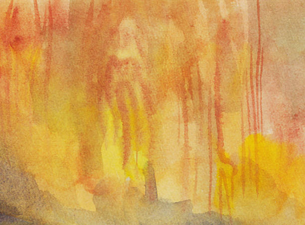 istock yellow orange watercolor background 636704544