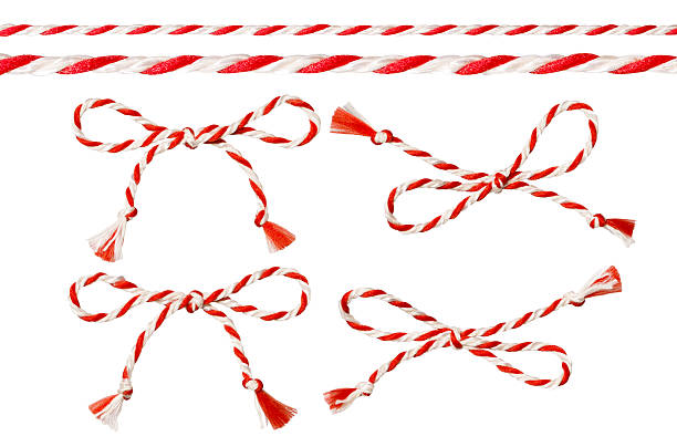 Bow Red White String Twine Rope Decoration Twisted Thread Cord