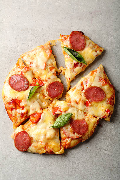 istock Pizza with cheese and salami 636706824