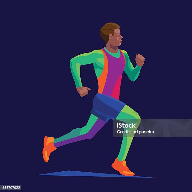 Vector Stylized Multicolored Runner Stock Illustration - Download Image ...