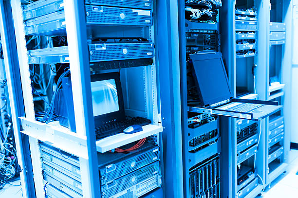 Network servers in data room Domestic Room stock photo