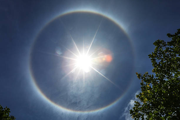 istock The sun with corona at noon on blue sky 636710320