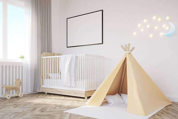 istock Baby's room. Crib, tent 636711586