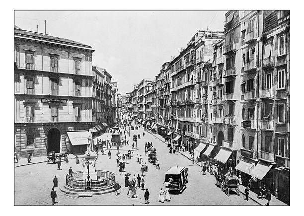 istock Antique dotprinted photographs of Italy: Naples 636713054