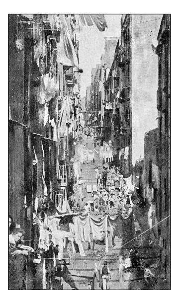 istock Antique dotprinted photographs of Italy: Naples, Staircase 636713610