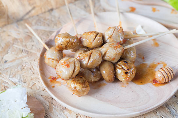 istock Meatball topped with spicy sauce. 636720186