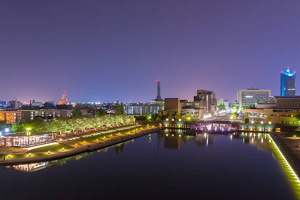 istock Beautiful architecture building toyama city in twilight 636720428