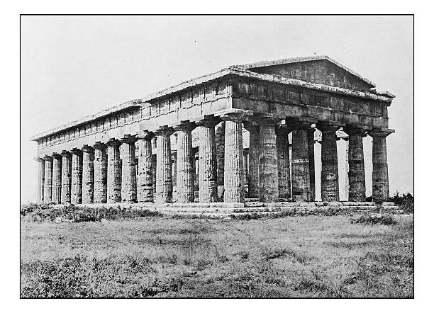 istock Antique dotprinted photographs of Italy: Naples, Paestum 636720548