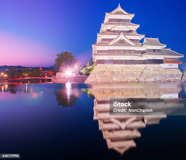 Matsumoto Castle Historic Landmark At Night With Stock Photo - Download Image Now