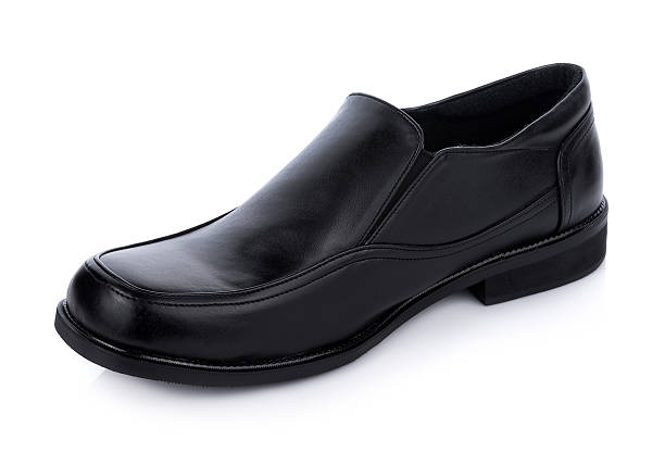 istock Black Leather shoes isolated on white background 636722148