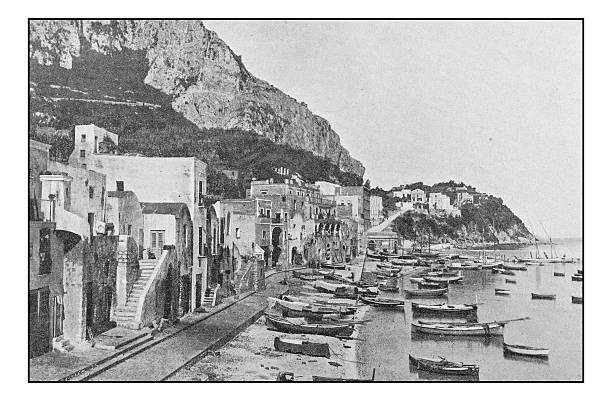 istock Antique dotprinted photographs of Italy: Campania, Capri 636722270
