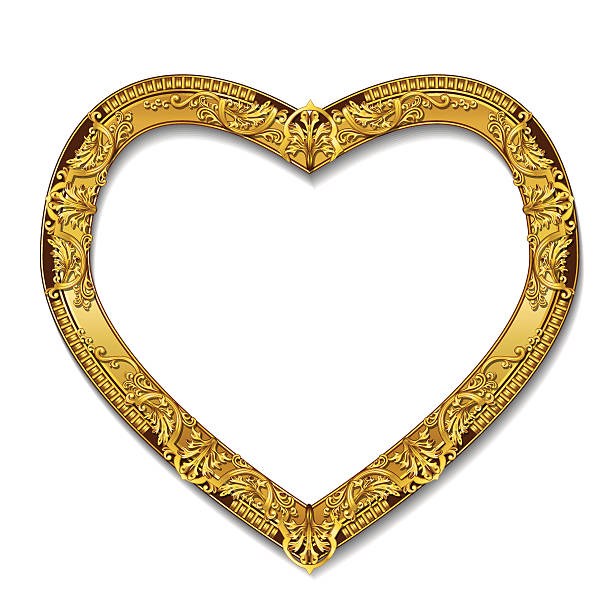 istock frame in the shape of heart gold color with shadow 636726128