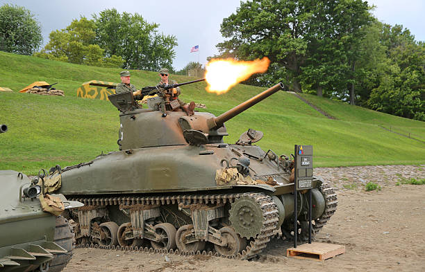 World War 2 Sherman Tank Firing Weapon