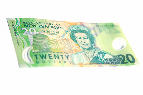 New Zealand Twenty Dollar Bill - Front Christchurch, New Zealand - March 7, 2016. The front of the New Zealand twenty dollar bill. new zealand dollar photos stock pictures, royalty-free photos & images