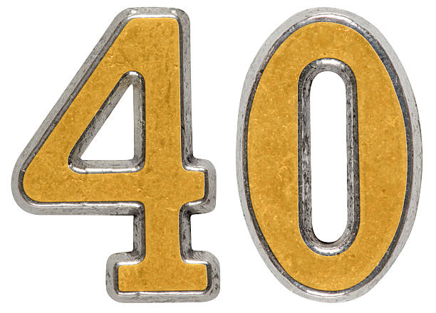istock Metal numeral 40, forty, isolated on white background 636737982