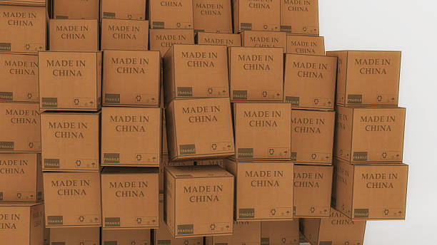 Cardboard made in china stock photo