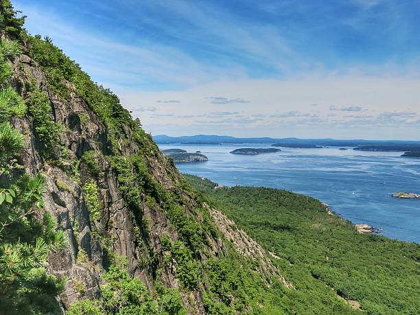 istock Champlain Mountain Precipice Trail View of Bar Harbor, Maine 636738488