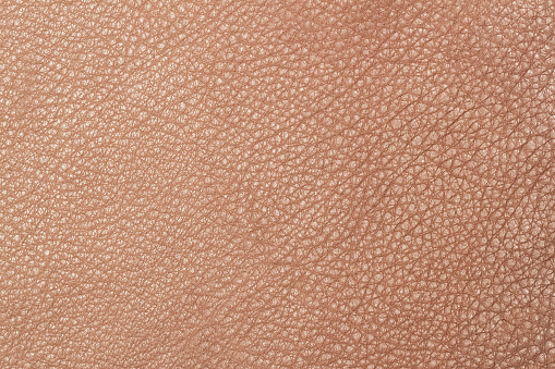 Light brown leather texture surface. Close-up of natural grain cow leather Light brown leather texture surface. Background