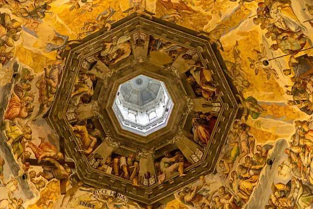 Judgment Day inside of the dome in the Florence Cathedral of Santa Maria del Fiore in Italy