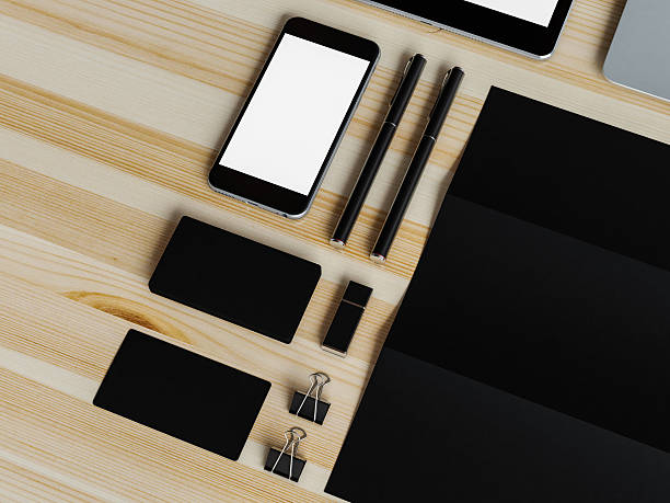 istock Branding stationery mockup scene. 3D illustration 636744158