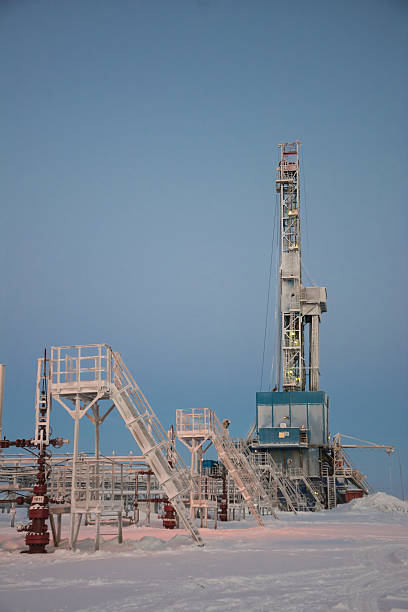 istock Extraction of oil on the north field. 636744176