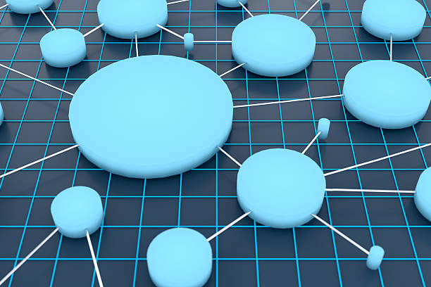 istock 3d rendering of graphic for social network connection concept 636745082