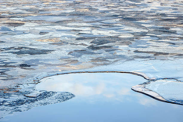 istock water and broken ice pieces in lake 636745102