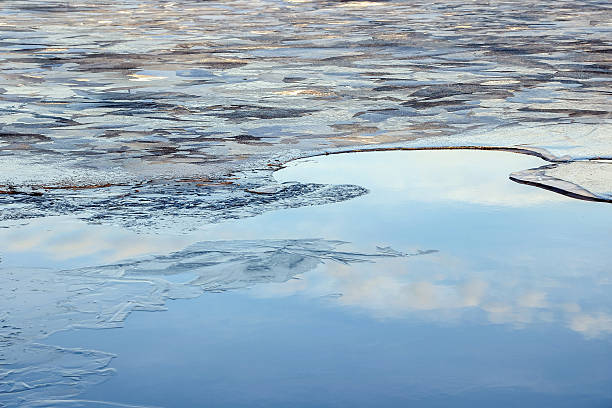 istock water and broken ice pieces in lake 636745104