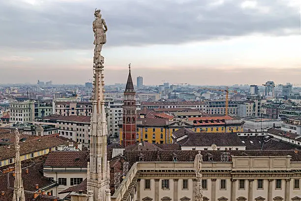 Photo of View over Milan from the top of the Milan Cathedral