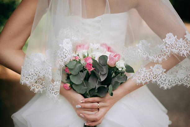 istock Bouquet of peach roses. 636746524