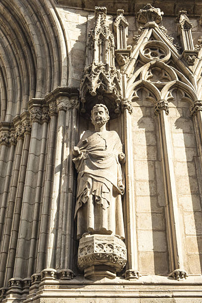 istock Statue at Santa Maria del Mar (Saint Mary's) Cathedral, Barcelona 636747316
