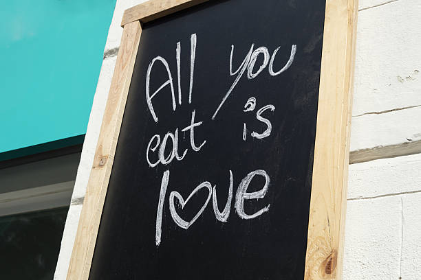 istock Restaurant's chalkboard with written sentence: 