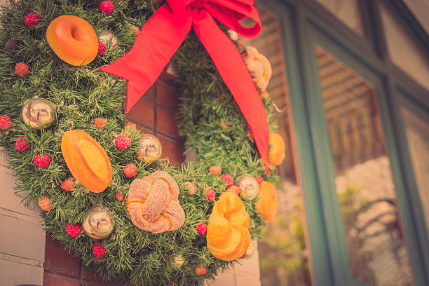 istock Close-up of Christmas wreath 636750118