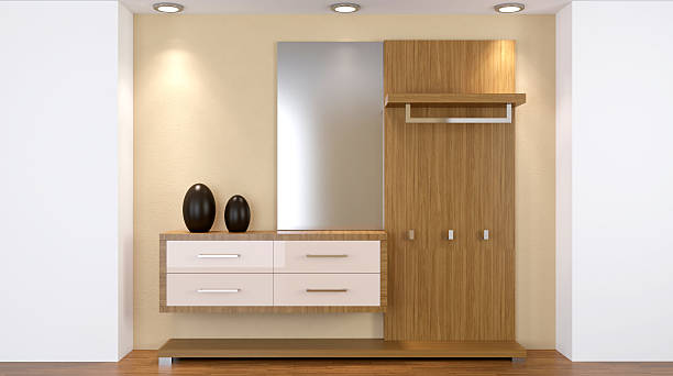 istock Modern interior of a small apartment. hallway. 3D rendering 636750212
