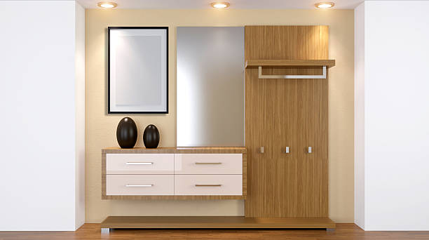 istock Modern interior of a small apartment. hallway. 3D rendering 636751190