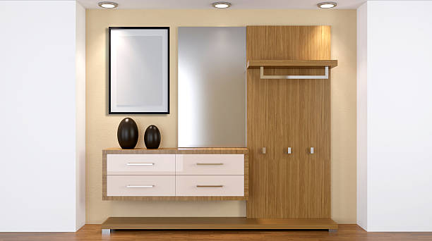 istock Modern interior of a small apartment. hallway. 3D rendering 636751222
