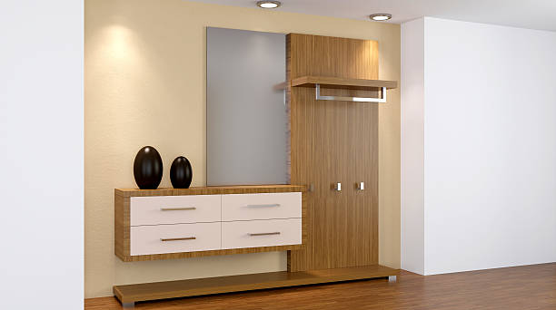 istock Modern interior of a small apartment. hallway. 3D rendering 636751340