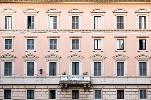 The facade of an apartment building in Rome.