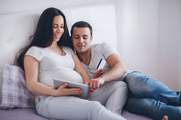 istock Shopping online for our new baby 636754042