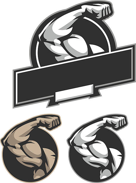Bicep Flex This would be a great addition to your fitness designs. Created will all separate pieces which makes easy alteration a snap. bicep stock illustrations