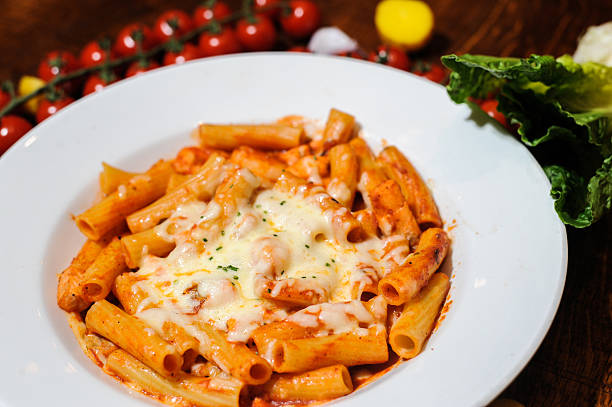 istock Rigatoni served with cheese souce 636754658