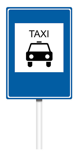 Informative sign isolated on white, illustration - Taxi