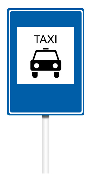 Informative sign isolated on white, illustration - Taxi