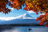 河口湖から秋景の富士山