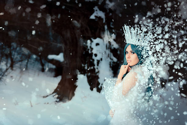 istock Snow Queen in Winter Fantasy Landscape 636770106