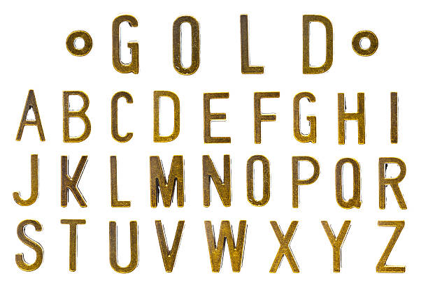 istock Gold Font, Retro style letter A to Z 636771828