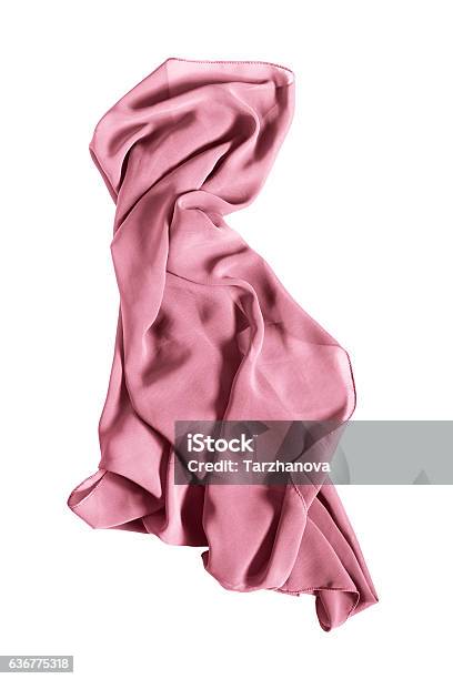 Pink Kerchief Isolated Stock Photo - Download Image Now - Silk, Headscarf, Scarf