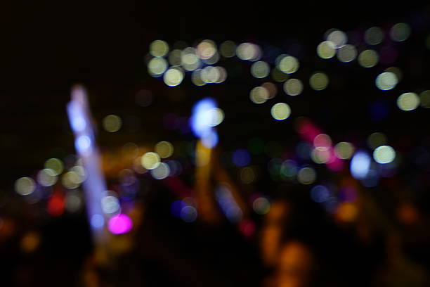 istock Defocused entertainment concert lighting on stage 636780008